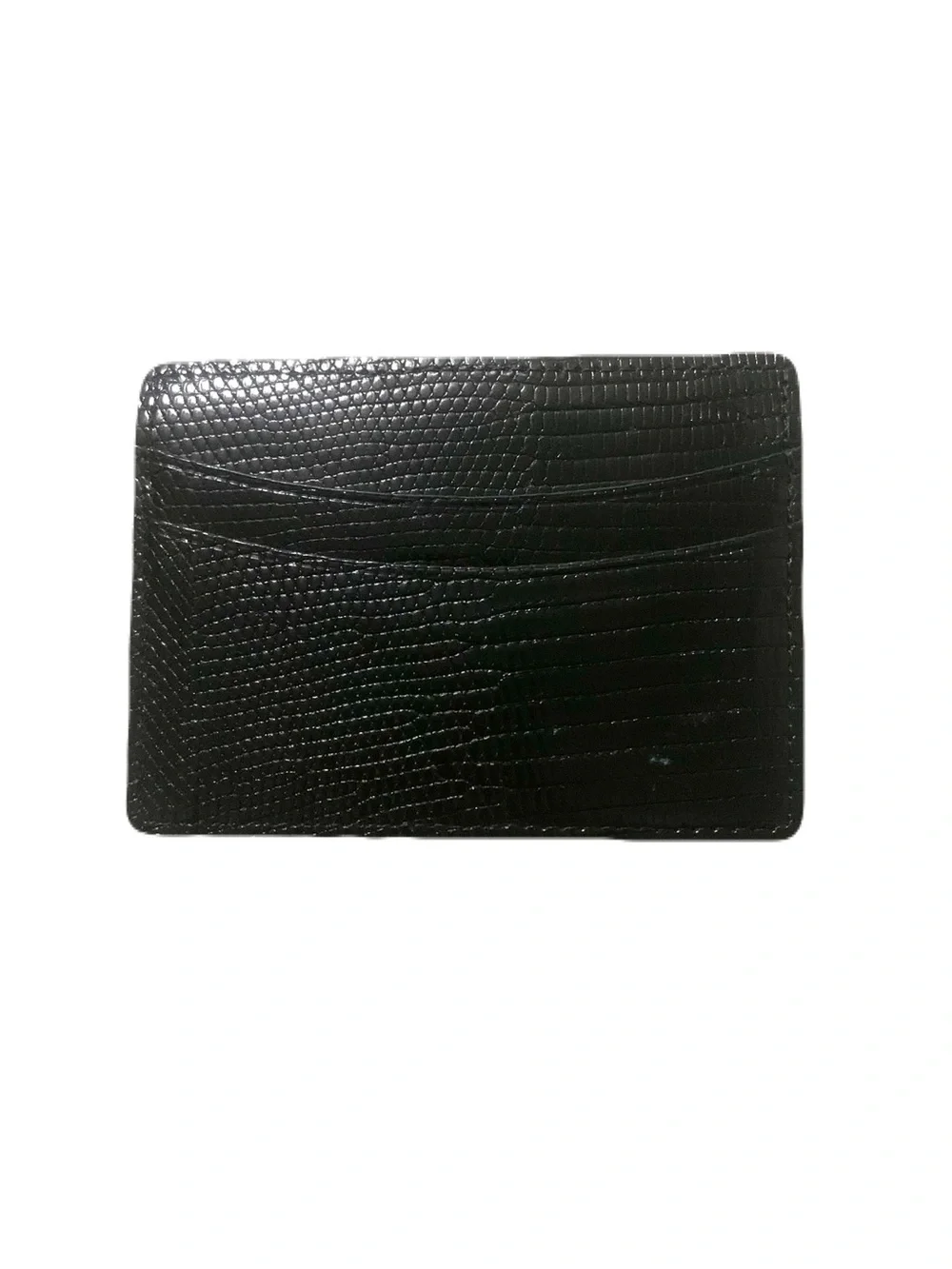 Textured Black Leather Card & Key Holder